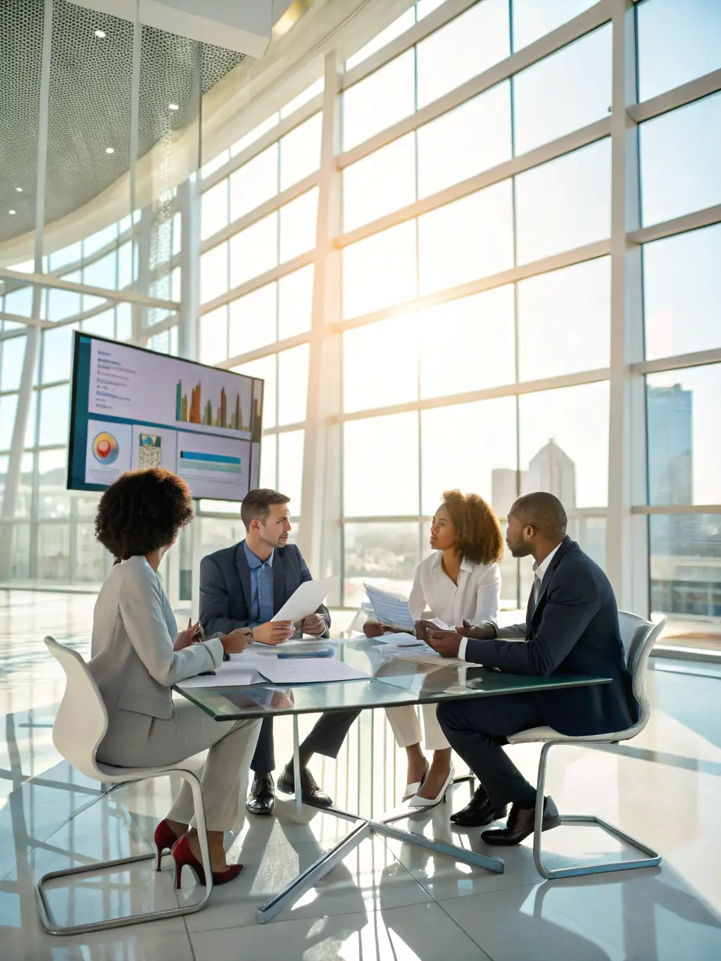 A diverse team of cybersecurity experts collaborating around a table, discussing incident response strategies and planning for potential cyber threats, emphasizing proactive security measures.